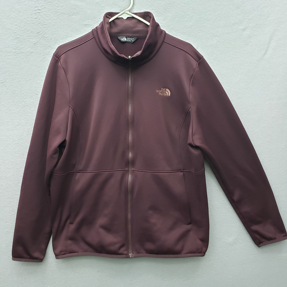 The North Face Full Zip Fleece Jacket Dark Purple Fall Casual Layer Size XXL